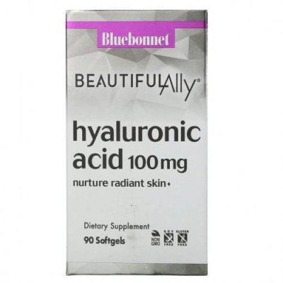 Bluebonnet Nutrition, Beautiful Ally, Hyaluronic Acid, 100 mg , 90 Softgels / Гиалуроновая кислота | Аптека | V4.Ru: Маркетплейс