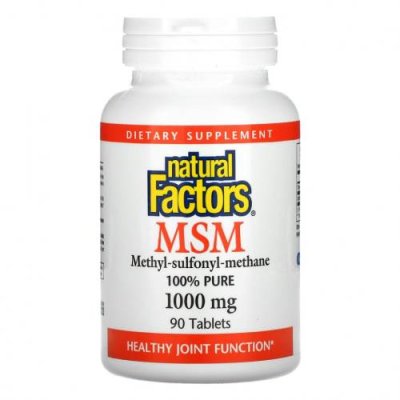 Natural Factors, MSM, Methyl-Sulfonyl-Methane, 1,000 mg, 90 Tablets / MSM | Аптека | V4.Ru: Маркетплейс