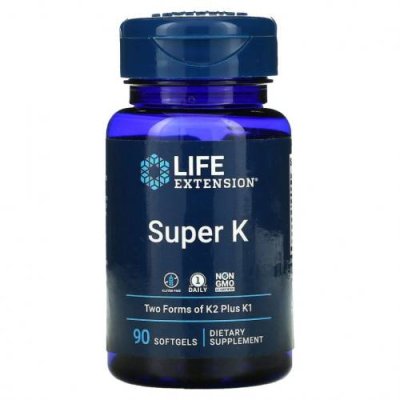 Life Extension, Продукт «Super K», 90 мягких желатиновых капсул / Витамин К | Аптека | V4.Ru: Маркетплейс