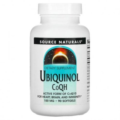 Source Naturals, Убихинол CoQH??, 100 мг, 90 капсул / Ubiquinol, CoQ10 | Аптека | V4.Ru: Маркетплейс