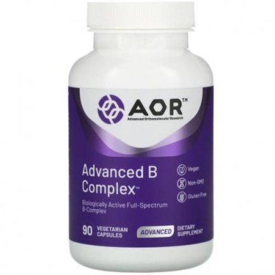 Advanced Orthomolecular Research AOR, Advanced B Complex, улучшенный комплекс витаминов группы В, 90 растительных капсул / Комплекс витаминов группы B | Аптека | V4.Ru: Маркетплейс