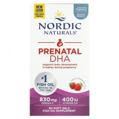 Nordic Naturals, Докозагексановая кислота для беременных, Клубника, 500 мг, 90 капсул / Препараты для беременных и родивших женщин | Аптека | V4.Ru: Маркетплейс