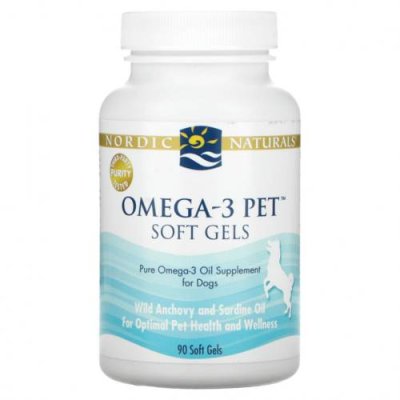 Nordic Naturals, Omega-3 Pet, для собак, 90 капсул / Омега и масла для питомцев | Аптека | V4.Ru: Маркетплейс