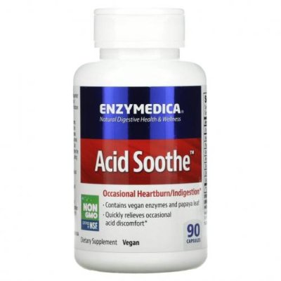 Enzymedica, Пищевая добавка Acid Soothe, 90 капсул / Нарушение пищеварения и повышенная кислотность | Аптека | V4.Ru: Маркетплейс