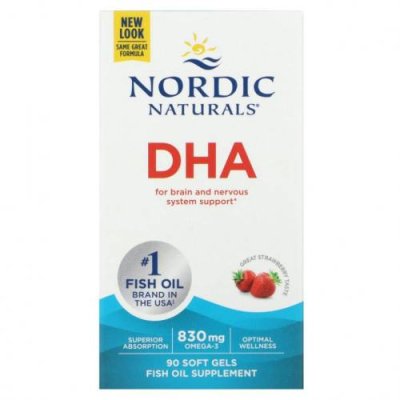 Nordic Naturals, ДГК, со вкусом клубники, 500 мг, 90 желатиновых капсул / ДГК | Аптека | V4.Ru: Маркетплейс