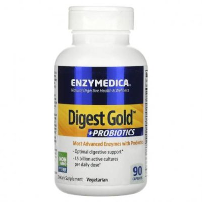 Enzymedica, Digest Gold + пробиотики, 90 капсул / Пищеварительные ферменты | Аптека | V4.Ru: Маркетплейс