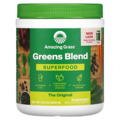 Amazing Grass, Green Superfood, The Original, 240 г (8,5 унции) / Смеси зелени и суперфудов | Аптека | V4.Ru: Маркетплейс