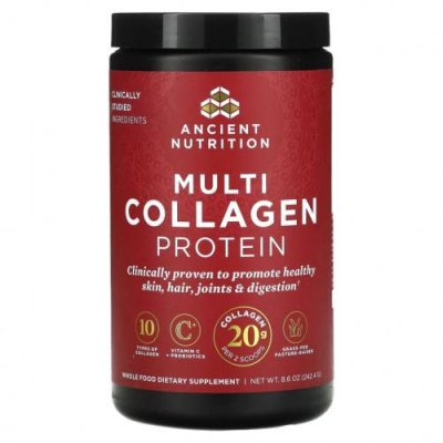 Dr. Axe / Ancient Nutrition, Multi Collagen Protein, 8.6 oz ( 244.8 g) / Коллаген, добавки | Аптека | V4.Ru: Маркетплейс