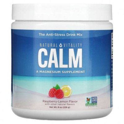 Natural Vitality, CALM, антистрессовая смесь для напитков, малина и лимон, 226 г (8 унций) / Магний | Аптека | V4.Ru: Маркетплейс