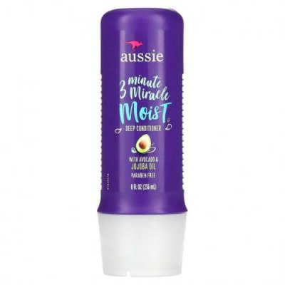 Aussie, 3 Minute Miracle Moist, кондиционер для глубокого увлажнения с авокадо и австралийским маслом жожоба, 236 мл (8 жид. унций) / Кондиционер | Аптека | V4.Ru: Маркетплейс