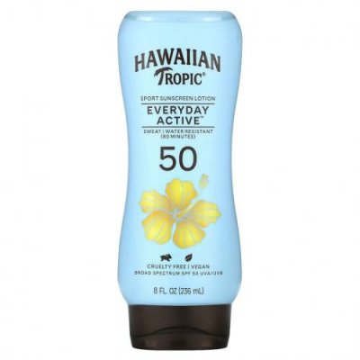 Hawaiian Tropic, Island Sport, солнцезащитное средство с широким спектром защиты, SPF 50, легкий тропический аромат, 236 мл / Солнцезащитные средства | Аптека | V4.Ru: Маркетплейс