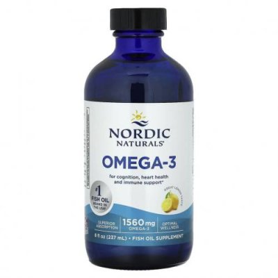 Nordic Naturals, омега-3, лимон, 237 мл (8 жидк. унций) / Рыбий жир омега-3 | Аптека | V4.Ru: Маркетплейс