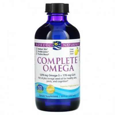 Nordic Naturals, Complete Omega, с лимонным вкусом, 237 мл (8 жидк. унций) / Незаменимые жирные кислоты, комбинации омега-3, -6 и -9 | Аптека | V4.Ru: Маркетплейс