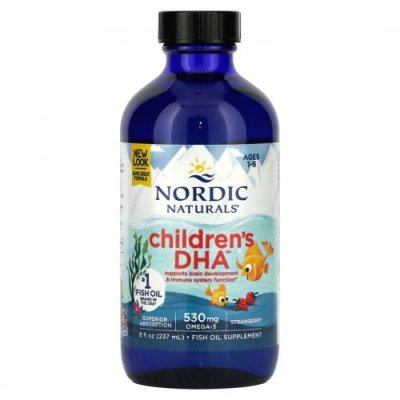 Nordic Naturals, ДГК для детей от 1 до 6 лет, со вкусом клубники, 530 мг, 237 мл (8 жидк. унций) / ДГК и омега для детей | Аптека | V4.Ru: Маркетплейс