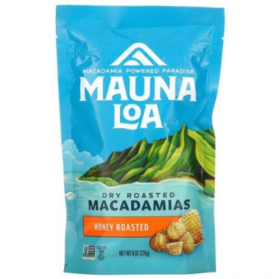 Mauna Loa, Dry Roasted Macadamias, обжаренный с медом, 226 г (8 унций) / Орехи и семена | Аптека | V4.Ru: Маркетплейс