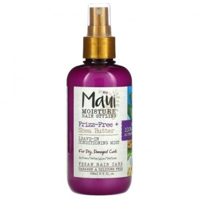 Maui Moisture, Frizz-Free + Shea, несмываемый спрей-кондиционер для сухих, поврежденных локонов, 236 мл (8 жидк. Унций) / Несмываемый кондиционер | Аптека | V4.Ru: Маркетплейс