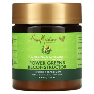 SheaMoisture, Power Greens, восстанавливающий кондиционер для волос, моринга и авокадо, 237 г (8 жидк. унций) / Уход за волосами и кожей головы | Аптека | V4.Ru: Маркетплейс