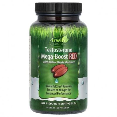 Irwin Naturals, Testosterone Mega-Boost RED, повышение уровня тестостерона, 68 капсул с жидкостью / Тестостерон | Аптека | V4.Ru: Маркетплейс