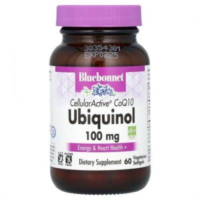 Bluebonnet Nutrition, CellularActive CoQ10, Ubiquinol, 100 мг, 60 вегетарианских капсул / Ubiquinol, CoQ10 | Аптека | V4.Ru: Маркетплейс