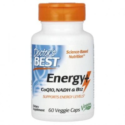 Doctor's Best, Energy+ CoQ10, NADH и B12, 60 вегетарианских капсул / Коэнзим Q10 (CoQ10) | Аптека | V4.Ru: Маркетплейс