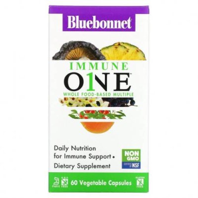 Bluebonnet Nutrition, Immune One, комплекс из цельных продуктов, 60 растительных капсул / Мультивитамины | Аптека | V4.Ru: Маркетплейс