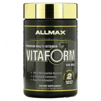 ALLMAX Nutrition, Vitaform, мультивитамин премиального качества для мужчин, 60 таблеток / Мультивитамины | Аптека | V4.Ru: Маркетплейс