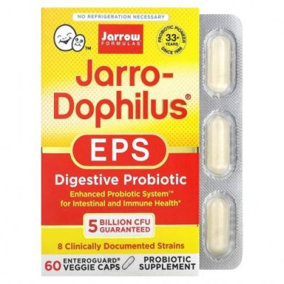 Jarrow Formulas, Jarro-Dophilus EPS, пищеварительный пробиотик, 5 миллиардов, 60 растительных капсул Enteroguard / Пробиотики | Аптека | V4.Ru: Маркетплейс