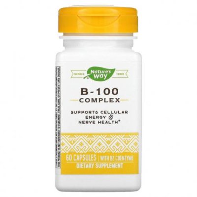 Nature's Way, B-100 Complex, With B2 Coenzyme, 60 Capsules / Комплекс витаминов группы B | Аптека | V4.Ru: Маркетплейс