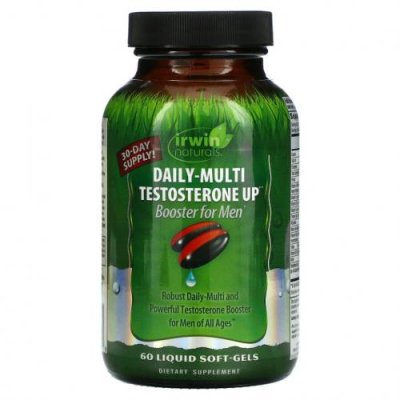 Irwin Naturals, Daily-Multi Testosterone Up Booster для мужчин, 60 желатиновых капсул / Тестостерон | Аптека | V4.Ru: Маркетплейс