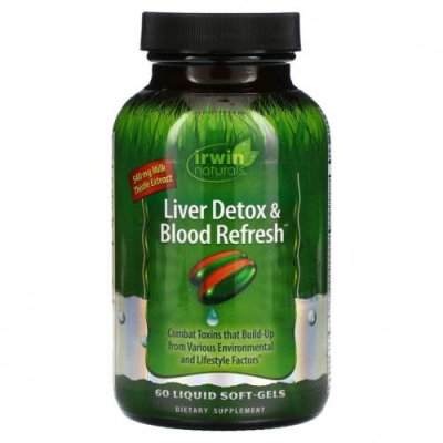 Irwin Naturals, Liver Detox & Blood Refresh, добавка для очистки печени и крови, 60 капсул с жидкостью / Препараты для печени | Аптека | V4.Ru: Маркетплейс