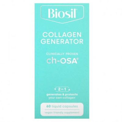 BioSil by Natural Factors, Advanced Collagen Generator, средство для стимулирования производства коллагена, 60 маленьких веганских капсул / Коллаген, добавки | Аптека | V4.Ru: Маркетплейс