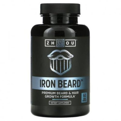 Zhou Nutrition, Iron Beard, 60 вегетарианских капсул / Препараты для волос, кожи и ногтей | Аптека | V4.Ru: Маркетплейс