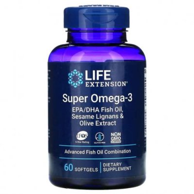 Life Extension, Super Omega-3, 60 мягких таблеток / Рыбий жир омега-3 | Аптека | V4.Ru: Маркетплейс