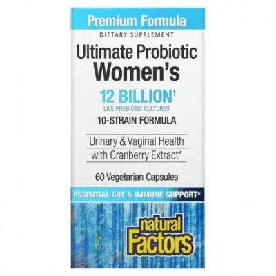 Natural Factors, Ultima Probiotic Women’s, пробиотик для женщин, 12 млрд КОЕ, 60 вегетарианских капсул / Пробиотики | Аптека | V4.Ru: Маркетплейс