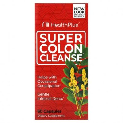 Health Plus, Super Colon Cleanse, превосходное средство для очищения толстой кишки, 60 капсул / Очищение кишечника | Аптека | V4.Ru: Маркетплейс