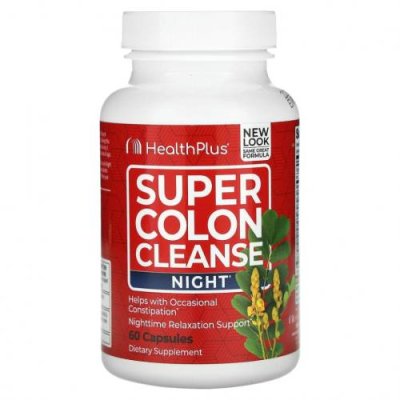 Health Plus, Super Colon Cleanse, средство для ночной очистки кишечника, 60 капсул / Очищение кишечника | Аптека | V4.Ru: Маркетплейс