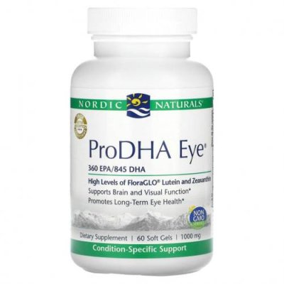 Nordic Naturals, ProDHA Eye, 1,000 mg, 60 Soft Gels / ДГК | Аптека | V4.Ru: Маркетплейс