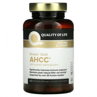 Quality of Life Labs, Kinoko Gold AHCC с ацилированными альфа-глюканами, 60 растительных капсул / AHCC | Аптека | V4.Ru: Маркетплейс