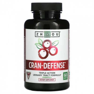 Zhou Nutrition, Cran-Defense, добавка для поддержки мочевыводящих путей, 60 капсул / Клюква | Аптека | V4.Ru: Маркетплейс