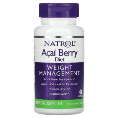 Natrol, Acai Berry Diet, для коррекции веса, 60 вегетарианских капсул / Асаи | Аптека | V4.Ru: Маркетплейс