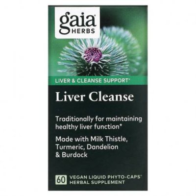 Gaia Herbs, Liver Cleanse, 60 вегетарианских фито-капсул с жидкостью / Препараты для печени | Аптека | V4.Ru: Маркетплейс