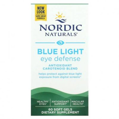 Nordic Naturals, Blue Light Eye Defense, 60 мягких таблеток / Лютеин и зеаксантин | Аптека | V4.Ru: Маркетплейс