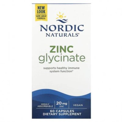 Nordic Naturals, глицинат цинка, 20 мг, 60 капсул / Цинк | Аптека | V4.Ru: Маркетплейс