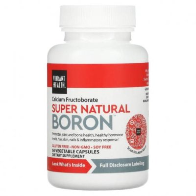 Vibrant Health, Super Natural Boron, 60 растительных капсул / Бор | Аптека | V4.Ru: Маркетплейс