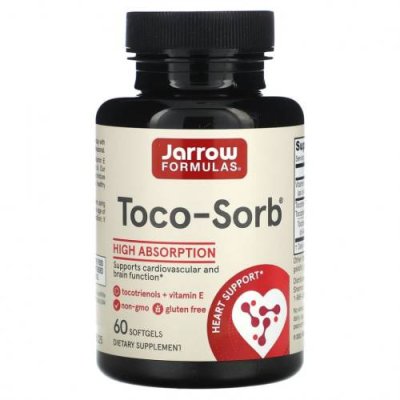 Jarrow Formulas, Toco-Sorb, смесь токотриенолов и витамина Е, 60 мягких таблеток / Витамин Е | Аптека | V4.Ru: Маркетплейс