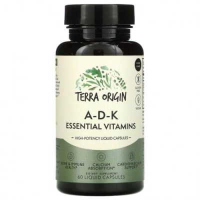 Terra Origin, ADK Essential Vitamins, 60 жидких капсул / Витамины А и D | Аптека | V4.Ru: Маркетплейс