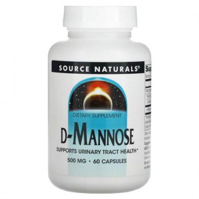 Source Naturals, D-манноза, 500 мг, 60 капсул / D-Манноза | Аптека | V4.Ru: Маркетплейс