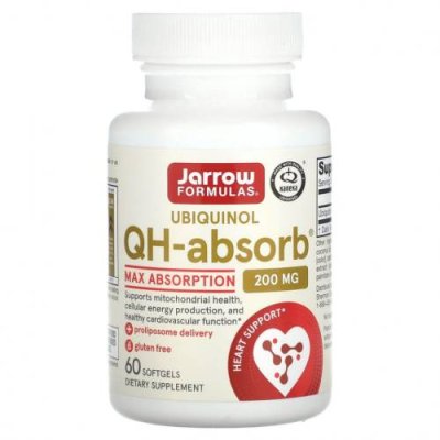 Jarrow Formulas, Убихинол QH-Absorb, 200 мг, 60 мягких гелевых капсул / Ubiquinol, CoQ10 | Аптека | V4.Ru: Маркетплейс