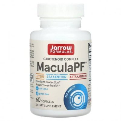 Jarrow Formulas, препарат для защиты зрения, MaculaPF, Blue Light Protection, 60 капсул / Лютеин и зеаксантин | Аптека | V4.Ru: Маркетплейс