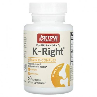 Jarrow Formulas, K-Right, 60 мягких таблеток / Витамин К | Аптека | V4.Ru: Маркетплейс